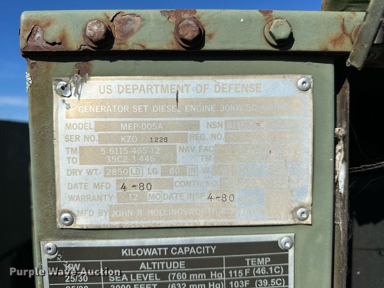 image for item NQ9435 1980 John R Hollingsworth  generator