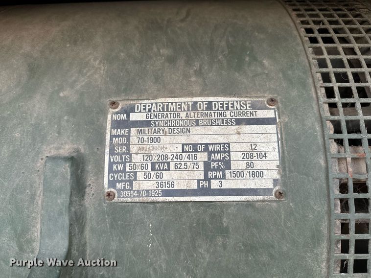 image for item NQ9437 1983 Fermont MEP-006A  generator