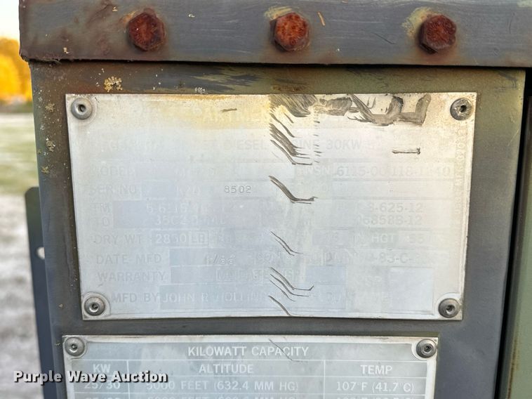 image for item NQ9438 1986 John R Hollingsworth MEP-005A  generator