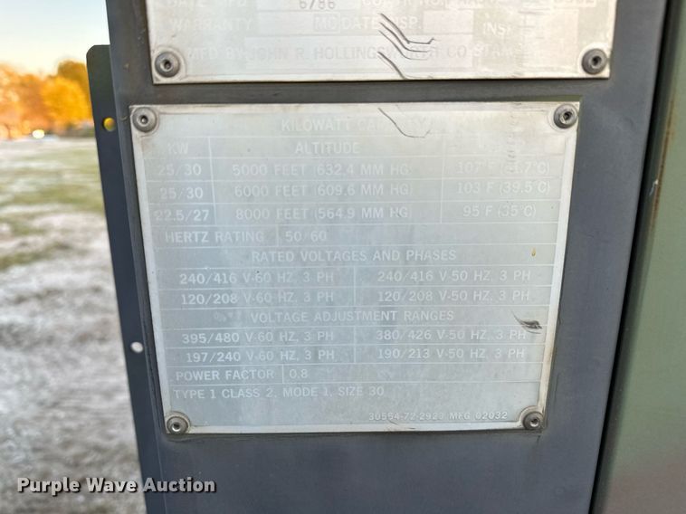 image for item NQ9438 1986 John R Hollingsworth MEP-005A  generator