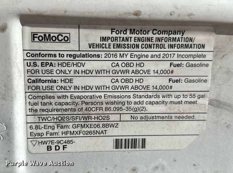 image for item NQ9461 2017 Ford E450  shuttle bus