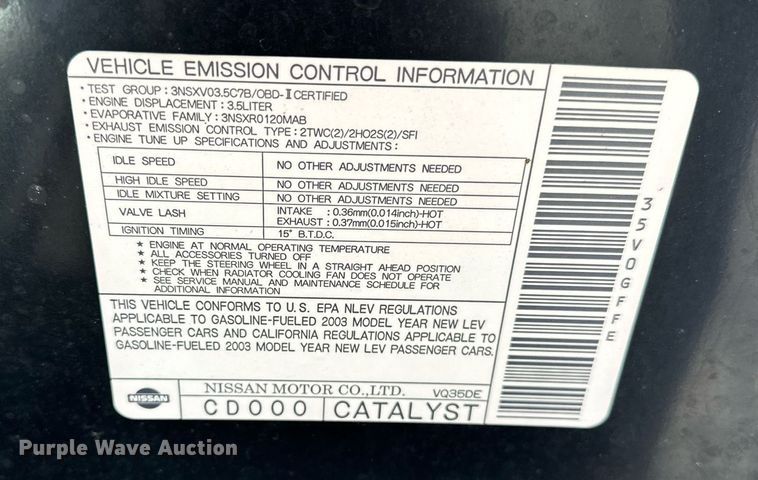 image for item NQ9464 2003 Nissan 350Z