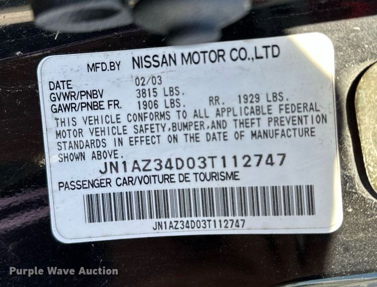 image for item NQ9464 2003 Nissan 350Z