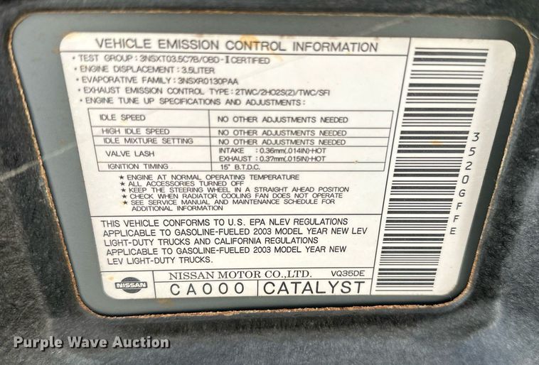 image for item NQ9466 2003 Nissan Murano  SUV