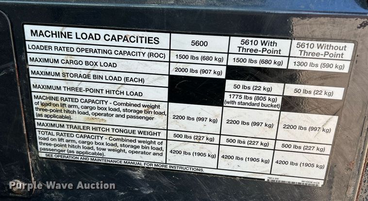 image for item NQ9973 2016 Bobcat 5600  utility vehicle