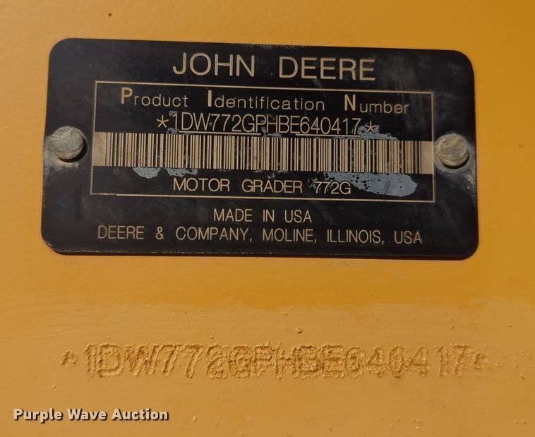 image for item OL9034 2012 John Deere 772GP  motor grader
