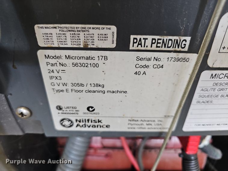 image for item OL9271 Advance Micromatic 17B  floor scrubber