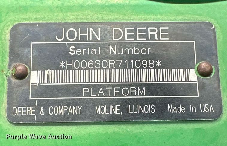 image for item DH1855 John Deere 630R  rigid head