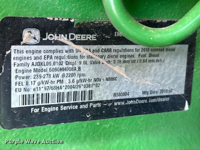 image for item DH1856 2010 John Deere 9670 STS  combine