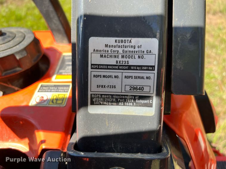 image for item DQ2234 Kubota BX23S  MFWD tractor