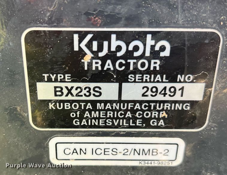 image for item DQ2234 Kubota BX23S  MFWD tractor