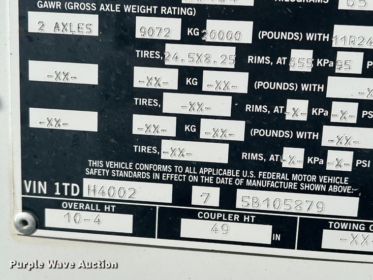 image for item DS2437 2005 Timpte Super Hopper  grain trailer