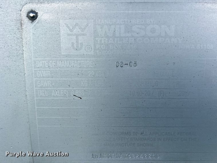 image for item DS2441 2005 Wilson DWH-500  grain trailer