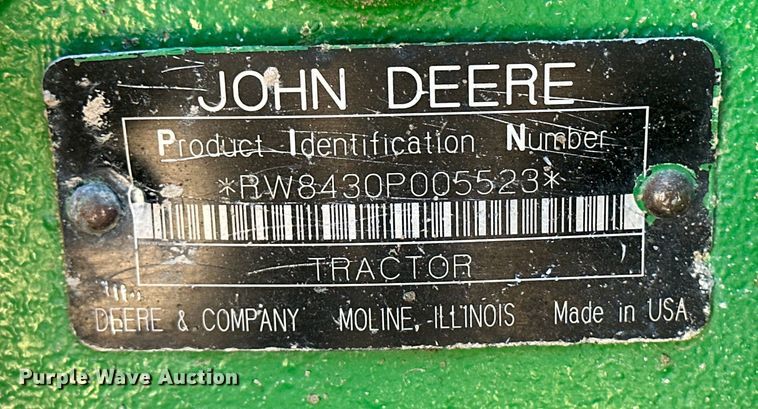 image for item IU9041 2006 John Deere 8430  MFWD tractor