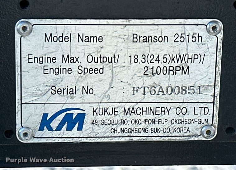 image for item NO9317 Branson 2515H  MFWD tractor