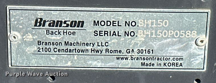 image for item NO9318 Branson BH150  backhoe attachment