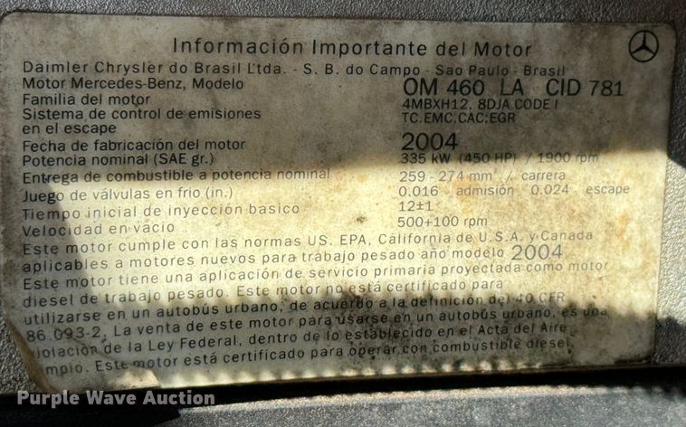 image for item DK2571 2005 Freightliner Columbia 120  semi truck