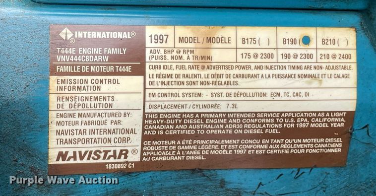 image for item DL3965 1998 International 4700  box truck