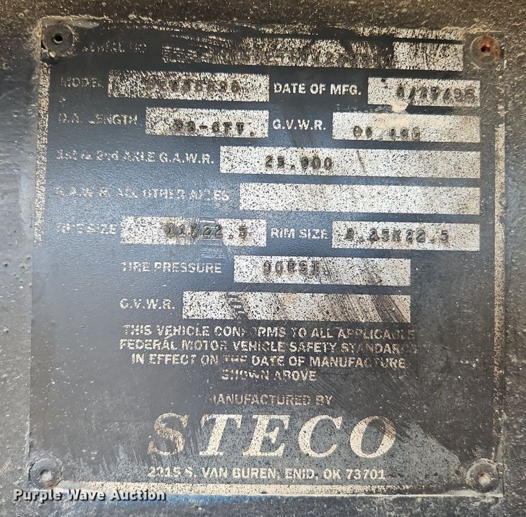 image for item DP2483 1996 Steco SEC38696  refuse trailer