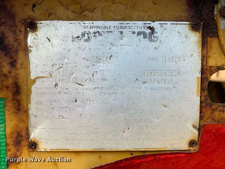 image for item DQ1011 1994 Load King 353 DFP  lowboy equipment trailer