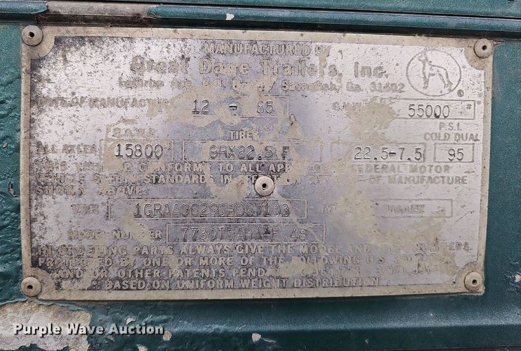 image for item DS5667 1986 Great Dane 7730TDAR1-F 48  dry van trailer