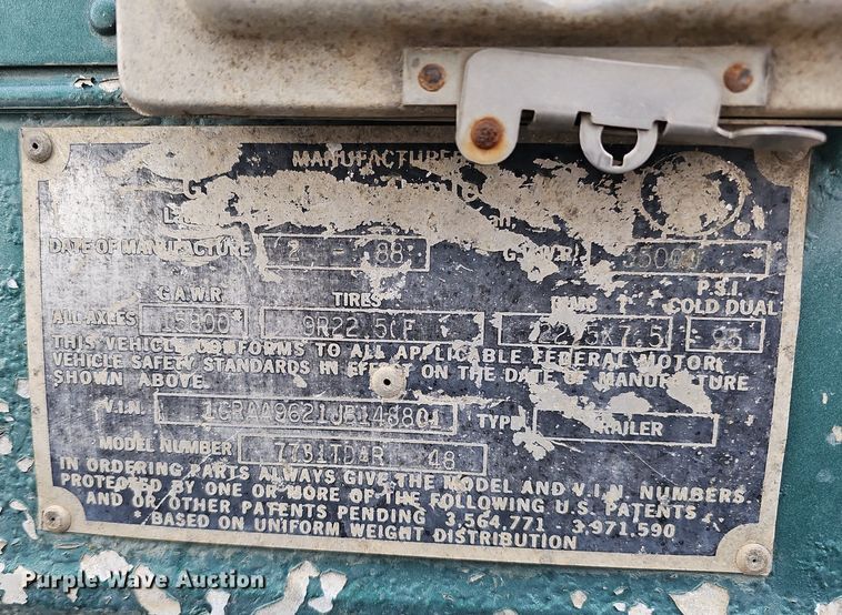 image for item DS5668 1988 Great Dane 7731TDAR 48  dry van trailer