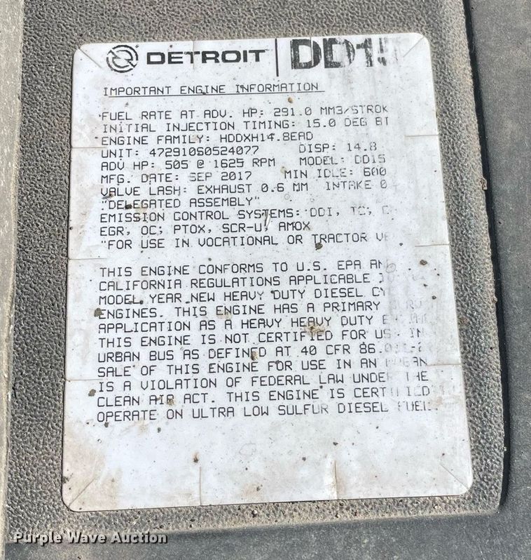 image for item GG9761 2018 Freightliner Cascadia 126  semi truck