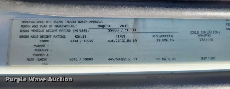 image for item MI9805 2011 Volvo VNM  semi truck