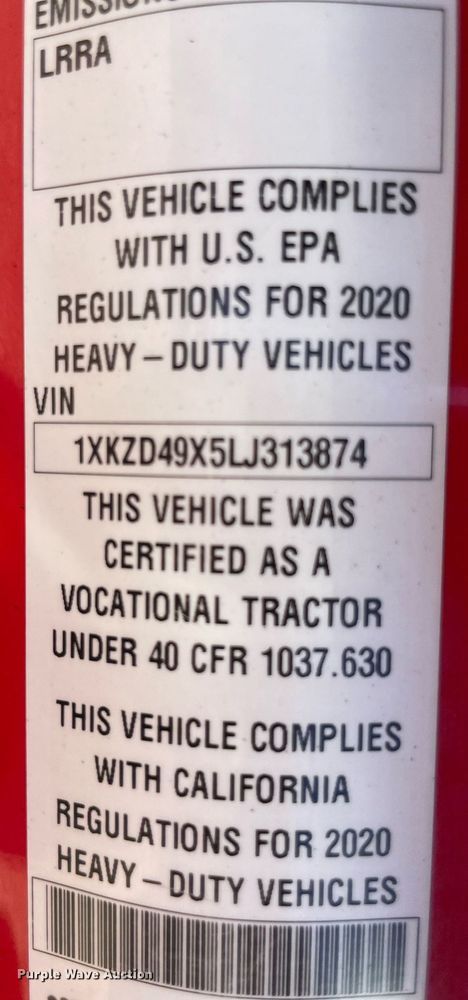 image for item NA9679 2020 Kenworth T880  semi truck