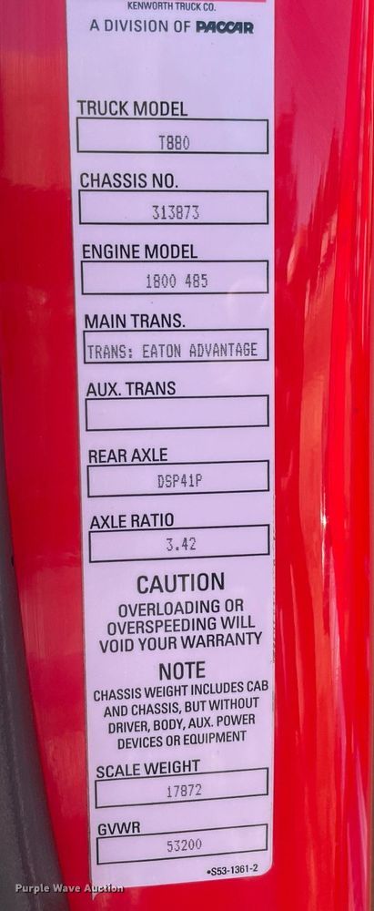 image for item NA9680 2020 Kenworth T880  semi truck