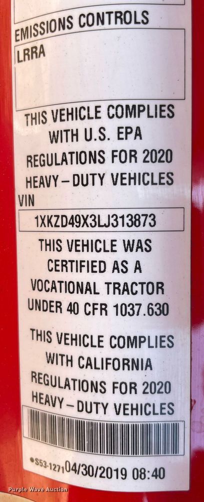 image for item NA9680 2020 Kenworth T880  semi truck