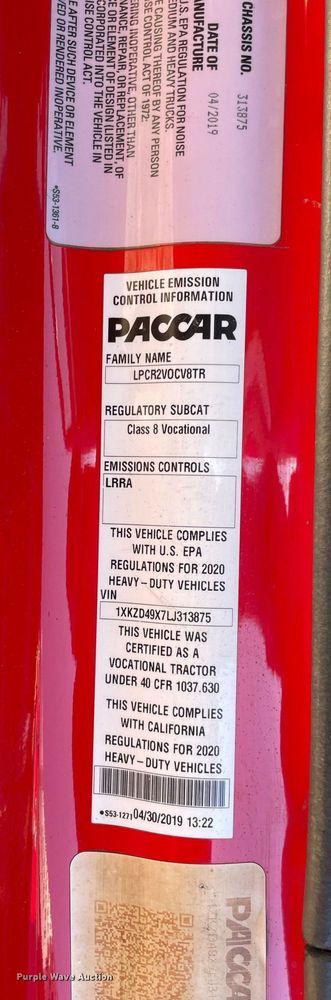 image for item NA9681 2020 Kenworth T880  semi truck