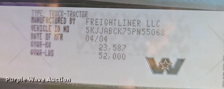 image for item NP9029 2005 Western Star 4900 EX  semi truck