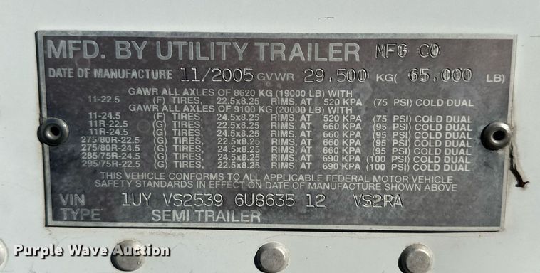 image for item OK9035 2006 Utility 3000R  Refrigerated Van Trailer