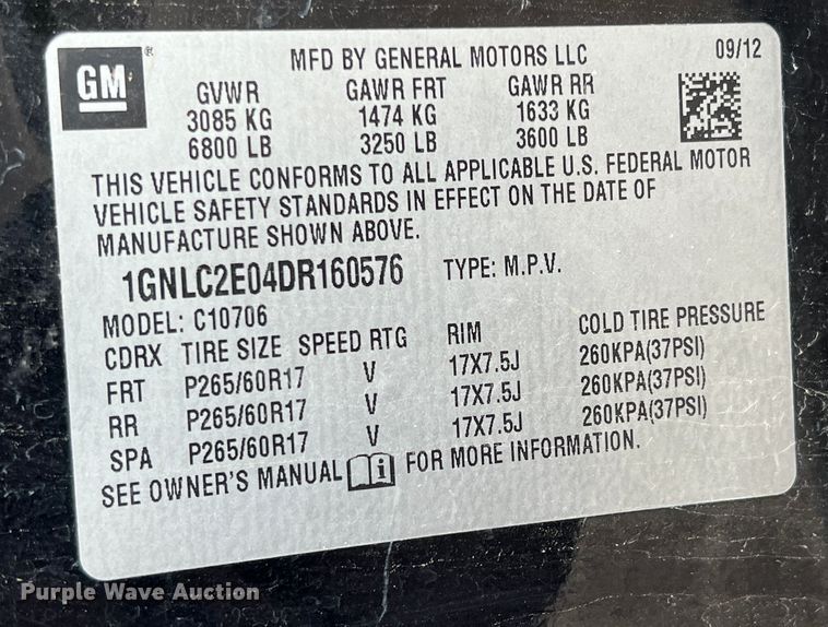 image for item DN3166 2013 Chevrolet Tahoe Police  SUV
