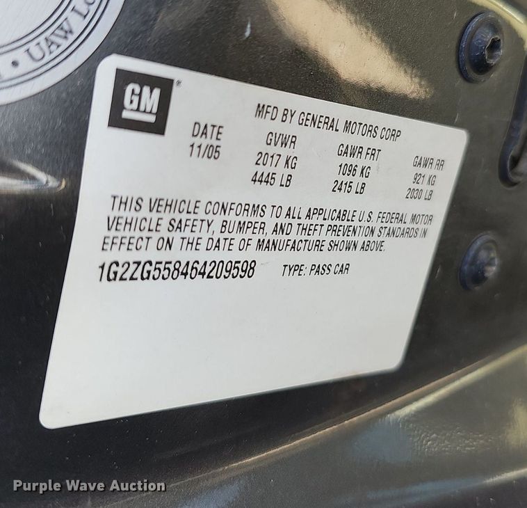 image for item DN8727 2006 Pontiac G6