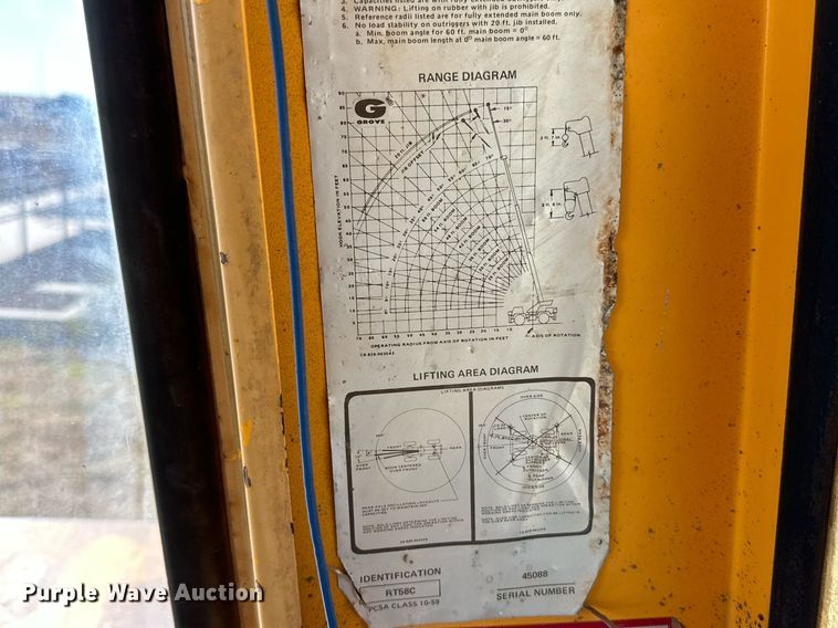 image for item DQ1497 1980 Grove RT58C  crane