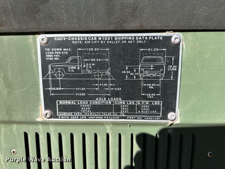 image for item DQ1500 1986 Chevrolet D3P brush fire truck