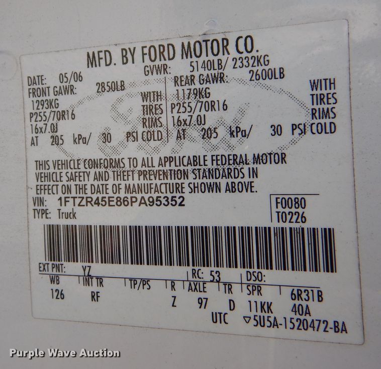 image for item DR5816 2006 Ford Ranger XLT SuperCab pickup truck