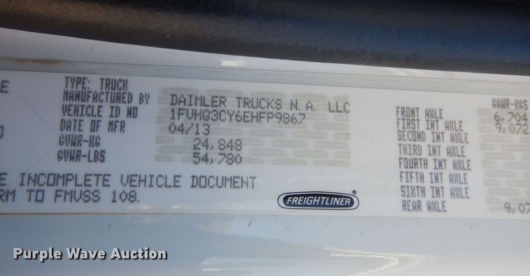 image for item DR5864 2014 Freightliner  114SD dump truck