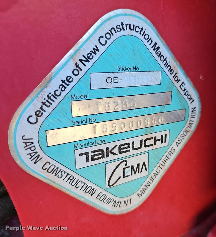 image for item DR5874 2013 Takeuchi TB285  mini excavator