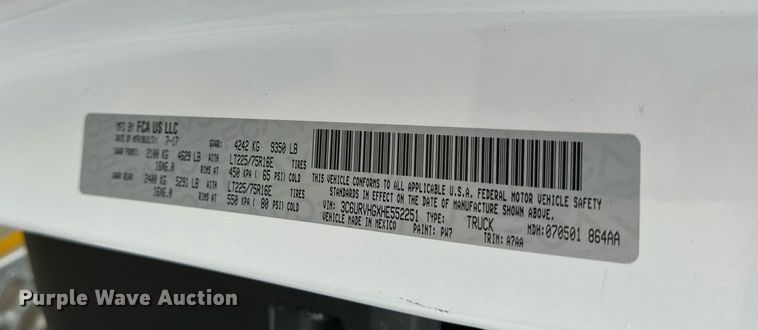 image for item DW2897 2017 Dodge Ram Promaster  ambulance