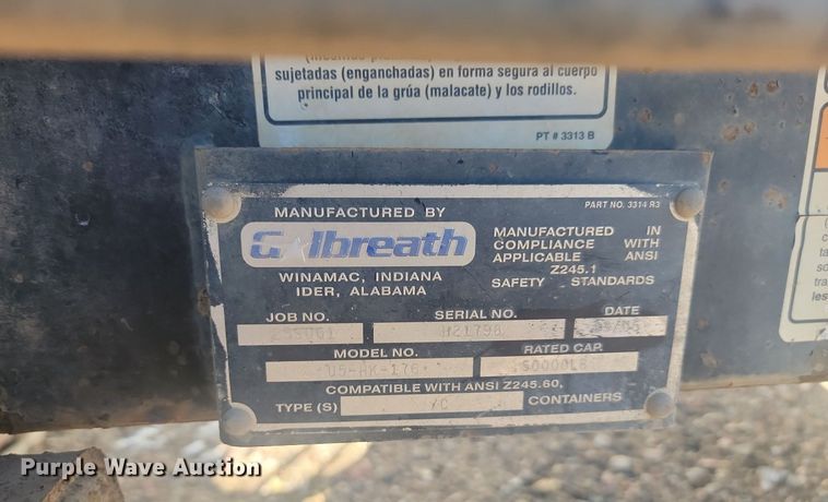 image for item JG9661 Galbreath U5-HK-176  hook lift bed