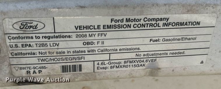 image for item JT9292 2008 Ford Crown Victoria Police Interceptor