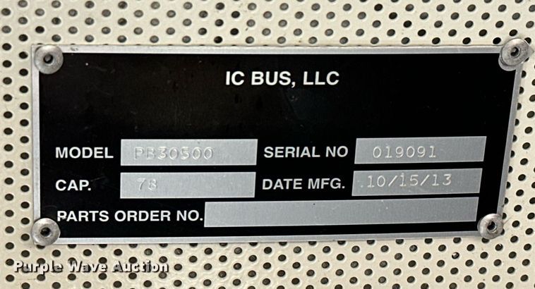 image for item KT9229 2014 International PB30500  school bus