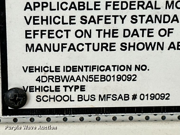 image for item KT9230 2014 International PB30500  school bus