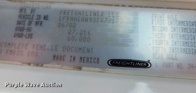 image for item LO9933 2003 Freightliner FLD112  dump truck