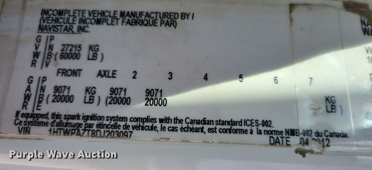 image for item LO9935 2013 International WorkStar 7500  dump truck