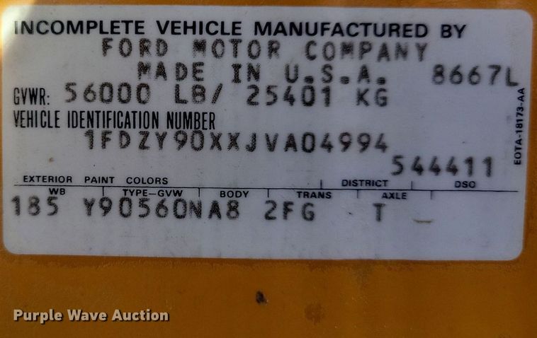 image for item LO9937 1988 Ford LTS9000  dump truck