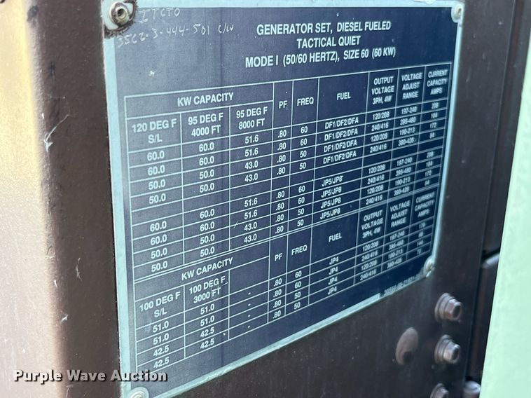 image for item MG9530 1993 Us Department Of Defense MEP-806A  generator